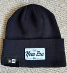 NEW ERA Black UNISEX Patch Logo BEANIE HAT Toque Mens Womens Stock1