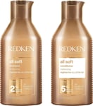 REDKEN All Soft, Shampoo and Conditioner Set, for Dry Hair, Argan Oil, Intense