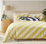 Candy Stripe Cotton Duvet Bedding Set + STORAGE BAG -DOUBLE -200 TC RRP £39 NEW