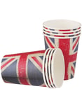 8 stk Pappkrus Vintage Union Jack - 266 ml