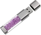 Clé Usb 3.0 64Go 32Go 16Go Nouveau Bijoux Cristal Usb 3.0 Flash Drive, Externe Cadeau Pour Cadeaux D'Anniversaire, Cadeaux De Noël, Cadeaux De Mariage (32Go, Violet)[SDK201200]