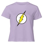 Justice League Flash Logo Women's Cropped T-Shirt - Lilac - XXL - Lilac