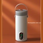 400mL Heated Travel Kettle Small Portable Water Boiler Cordless Rechargeable Ele