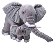 Wild Republic Mom and Baby Jumbo Éléphant, Animal en Peluche, 76 cm, Idée Cadeau pour Enfants, Animal en Peluche, Jouet Écologique, Rembourré de Bouteilles d’Eau Recyclées