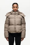 Cropped Hooded Puffer Jacket with Detachable Hood