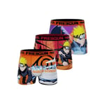 Boxer Homme Naruto Shippuden, Caleçon Homme Sasuke, Naruto, Original Manga (Lot de 3), Rouge, Bleu, Multicolore, Taille M