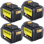 Pdstation - 4-Pack Pour DeWalt 18V 9,0 Ah xr Batterie Li-Ion DCB184 DCB182 DCB182-XJ DCB181 DCB181-XJ DCB185-XE DCB182 DCB205-2 DCB200-2 DCB184-XJ