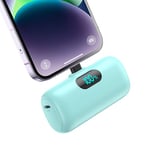 Mini Batterie Externe pour iPhone 5000mAh, Mise à niveau 15W PD 3.0A Charge rapide, Compact et Léger Power Bank Écran LCD Chargeur Portable Compatible avec iPhone 14/14 Pro Max/13/12/11/X/8/7/6 - Vert