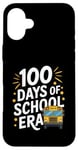 Coque pour iPhone 16 Plus 100 Days of School Era Graphique bus scolaire vintage