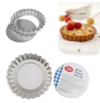 3 x Tala Fluted Loose Bottom Flan Tin Flan Tart Cake Quiche Pies (10cm)