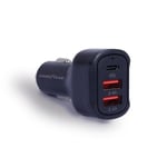 Goodyear Chargeur 2 USB et 1 USB-C, 3 Ports pour Prise Allume-Cigare, Voiture, Charge Rapide, USB Multiple pour iPhone 16/15/14/13/12/11 X, Samsung Galaxy S24/S23/S22/A54, Xiaomi,Huawei