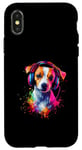 iPhone X/XS Artistic Colorful Jack Russell Terrier Headphones Dog Jacky Case