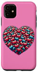 iPhone 11 Cute Heart with Flowers and Hearts for Valentine's Day Case