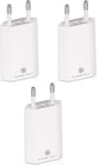 3X Pro Series Power Adapter Adaptateur Usb Compatible Avec Apple Iphone, Samsung Galaxy/Chargeur De Téléphone Portable, Smartphone Power Plug (1A, 5V) Blanc[CHA241347]