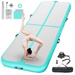 FBSPORT Tapis D'Entraînement 20cm Hauteur Tapis de Gymnastique Gonflable Air Tumbling Track 3M Tapis de Gym Gonflable Tumbling Tapis Gymnastique Air Floor Mat pour Gymnaste Tumbling Yoga avec Pompe