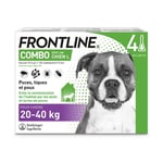 FRONTLINE COMBO Chien Anti Puces Tiques Poux Larves Oeufs 20 - 40kg 4 Pipettes