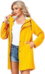 Uniquebella - Veste de pluie pour femme - Imperméable - Avec capuche - Coupe-vent et résistante aux intempéries - Veste de mi-saison respirante, pour l'extérieur, L