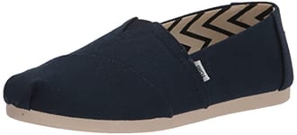 TOMS Womens Recycled Cotton Alpargata Loafer Flat, Navy, 6 UK