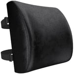 FORTEM Coussin De Soutien Lombaire, Support Ergonomique Maintien du Dos en Mousse À Mémoire De Forme, Corrige La Posture, pour Voiture Bureau Chaise Fauteuil, Housse Lavable (Noir)