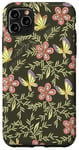 iPhone 11 Pro Max Olive Green Boho Wildflowers Butterfly Botanical Flowers Case