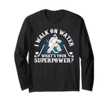 I Walk on Water Ice Hockey Lover Player Superpower Youth Long Sleeve T-Shirt