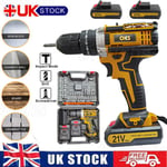 21V Cordless Combi Hammer Impact Drill Driver Electric Screwdriver And 2 Battery