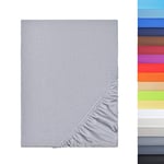 NatureMark - Drap de lit en Microfibre à Prix réduit ! Beaucoup de Tailles et de Couleurs de Marque (140x200-160x200 cm, Gris argenté)