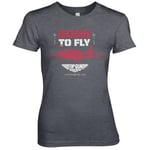 Hybris Top Gun - Born To Fly Girly Tee (Black,XXL)