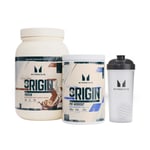 Origin Bundle - Protein - Chocolate Chip Cookie - Pre-Workout - Blue Raspberry Fizz - Shaker