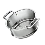 Le Creuset 3-Ply Stainless Steel Steamer Insert, for use 3Ply Stainless Steel Casserole and Saucepan, 20 x 10 cm, 96202420000000, Silver