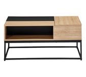 Table basse plateau relevable TIME chêne sonoma/ noir VINCENTE