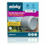 30m Minky Retractable Clothes Drying Airing Outdoor Reel Double Washing Line