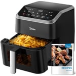 Midea Air Fryer with Visible Window 5L, HeatXpress Rapid Air Technology, 90% Less Oil, Energy Saving, 7-In-1 Presets, Non-Stick, Dishwasher Safe, Digital Display, +1 Minute Button,1600W Power