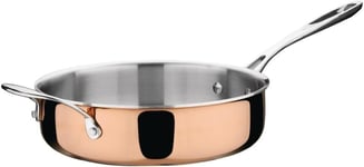 Vogue Tri Wall Copper Sauté Pan 24 cm, Copper & Stainless Steel, All Heat Sour