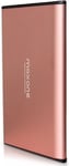 Disques Durs Externes 500Go - 2.5'' Usb 3.0 Ultra Fin Tout-Aluminium Stockage Hdd Pour Xbox, Ps4, Pc, Mac, Laptop, Ordinateur Portable De Bureau, Wii U, Tv, Windows(Rose Pink)