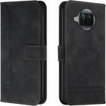 Compatible Avec Xiaomi Mi 10t Lite Coque Flip Cuir Housse De Protection Stand Fonction Sécurité Magnétique Boucle Wallet Coque Flip Pour Xiaomi Mi 10t Lite Black Hx