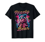 Rizzly Bear Synthwave Retrowave Aesthetic Vaporwave Vibes T-Shirt