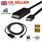 Mini 2M DisplayPort DP to HDMI Male Thunderbolt Adapter Cable For MacBook 1080P