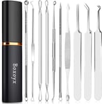 Blackhead Remover Pimple Popping Tool Kit, Boxoyx 10Pcs Professional Pimple Tool