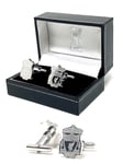 LIVERPOOL FC CREST STAINLESS STEEL MENS SHIRT CUFFLINKS LFC