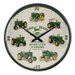 Nostalgic-Art Horloge Murale rétro John Deere - Modèle Chart - Idée Cadeau pour Les Fans de tracteurs - Grande Horloge de Cuisine avec Cadre en métal - 31 cm