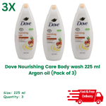 Dove Nourishing Care Body wash 225 ml (Pack of 3) - vegan