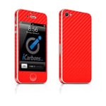 iPhone 4S Skin - Red Carbon Fibre skin by iCarbons