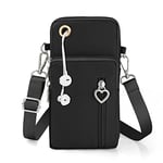 Aucuu Petit Sacoche Telephone Portable Femmes, Sac Téléphone Portable Femme avec Bandoulière Réglable, Oxford Tissu Crossbody Pochette Sacoche Running Armbag pour Téléphone 7''(avec Prise casque)