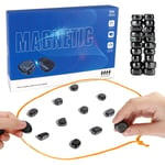 Magnetiskt schackspel, Magnetisk schackbräda Magnetiskt stenspel med rep, Magnetbrädspel, Strategispel för magnetschack, Familjefestspel