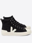 Veja Women's Wata II Hi Canvas Trainers - Black/Off White, Black, Size 6, Women