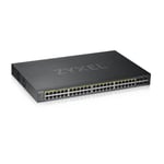 ZYXEL GS1920-48HPV2, 50 PORT SMART MANAGED POE SWITCH 48X GIGABIT COPPER POE AND 4X GIGABIT DUAL PER