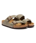 Birkenstock Mens Womens Arizona Birko Flor Nubuck Stone Sandals - (Grey) - Size UK 6.5