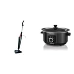 Vileda Steam Mop Plus, UK Version, Black, Efficient and Hygienic Cleaning for Floors & Morphy Richards 460012 Slow Cooker Sear and Stew, 3.5 Litre 163W, Black