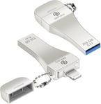 Certifié MFi Clé USB iPhone 256 Go, Clé USB Lightning pour iPhone, Clef USB iPhone Cle USB iPad, USB Flash Drive iPhone Memory Stick Flash Photo Stick Stockage Externe pour iPhone iPad PC Mac